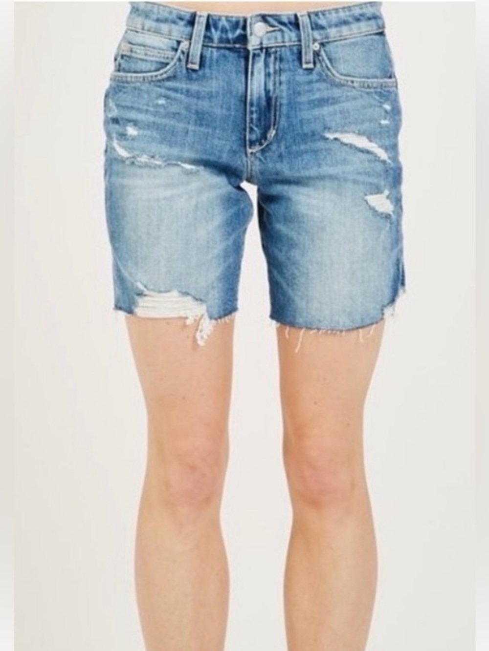 Joe's Jeans Distressed Blue Denim Jean Shorts Farren 7in inseam